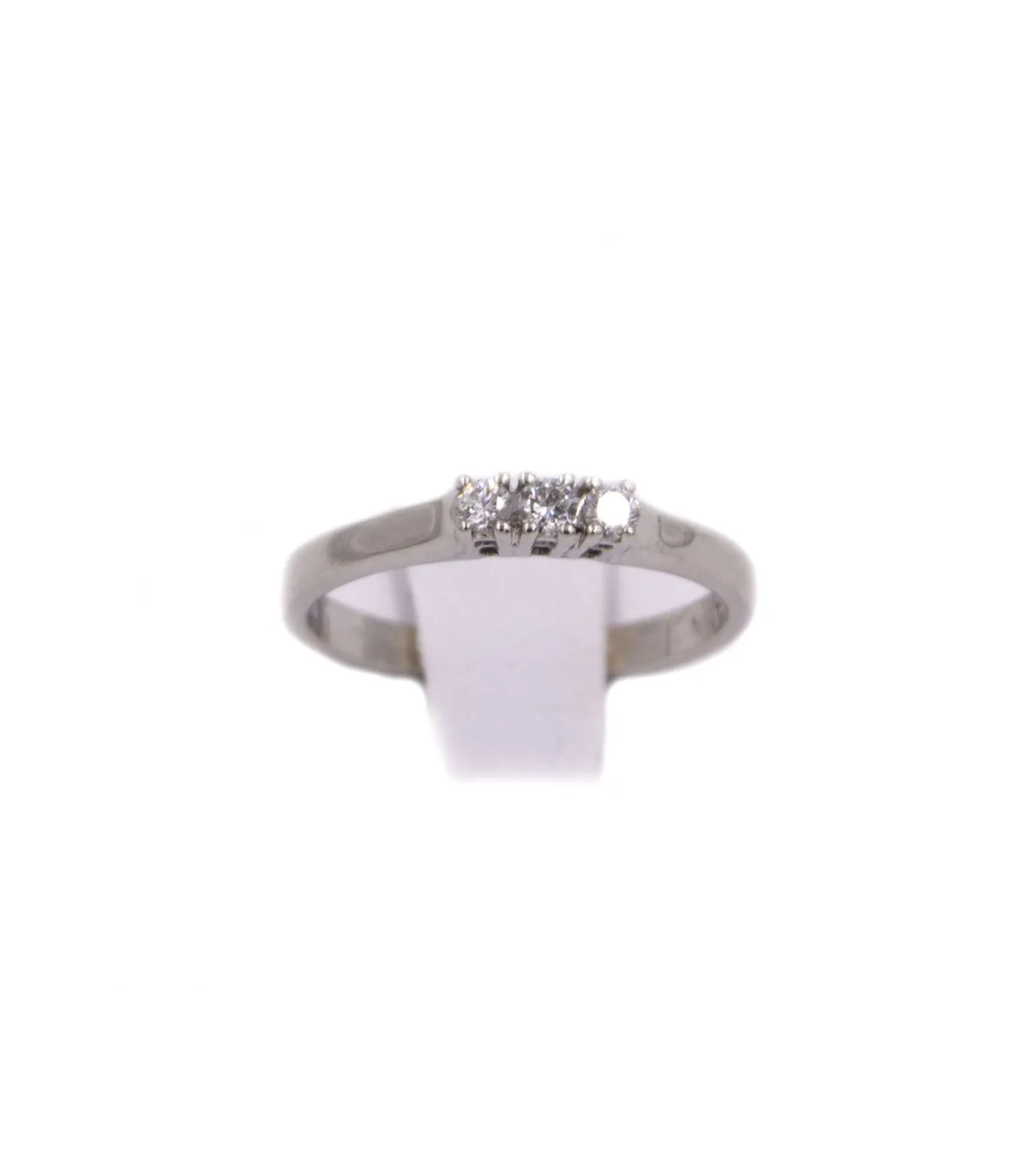 Anello trilogy in oro bianco con brillanti carati totali 0,15