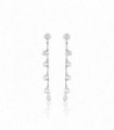 Coppia orecchini pendenti in acciaio con cristalli bianchi
