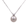 Collana in oro bianco con perla e brillante da 0,04 carati