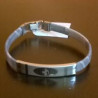 BRACCIALE ACCIAIO MIMETICO TARGHETTA CON QUADRIFOGLIO