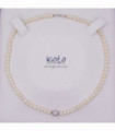 Collana di perle in oro bianco con perla centrale grigia