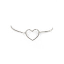 Bracciale rigido in argento con cuore