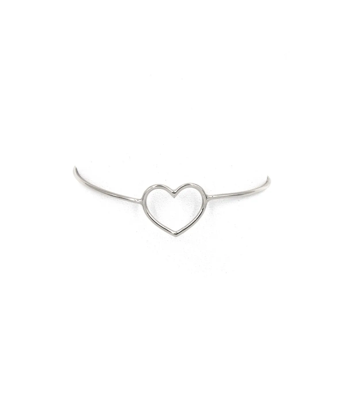 Bracciale rigido in argento con cuore