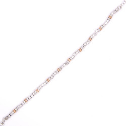 Bracciale in argento con perline rosè e argentate