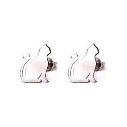 Coppia orecchini a gatto in argento