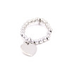 Anello elastico con cuore in argento