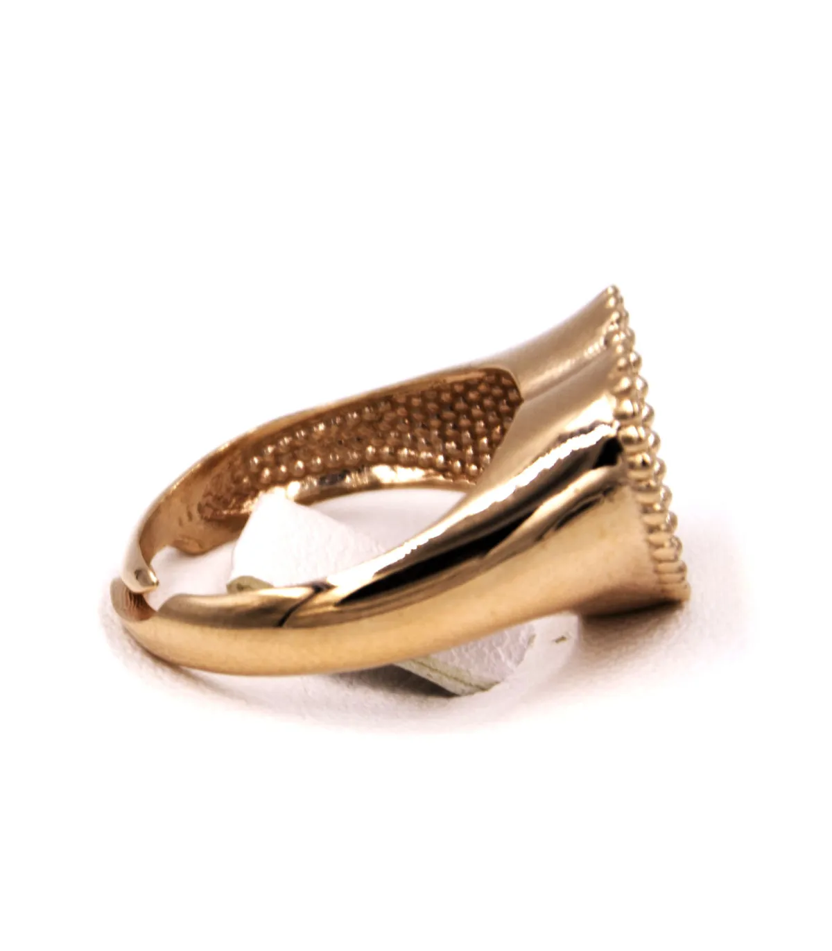 Anello chevalier a cuore in argento rosè