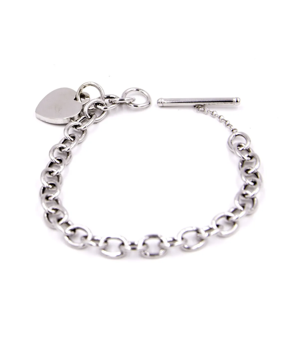 Bracciale a catena in argento con cuore modello tiffany