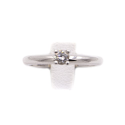 Solitario in oro bianco con brillante da 0,20