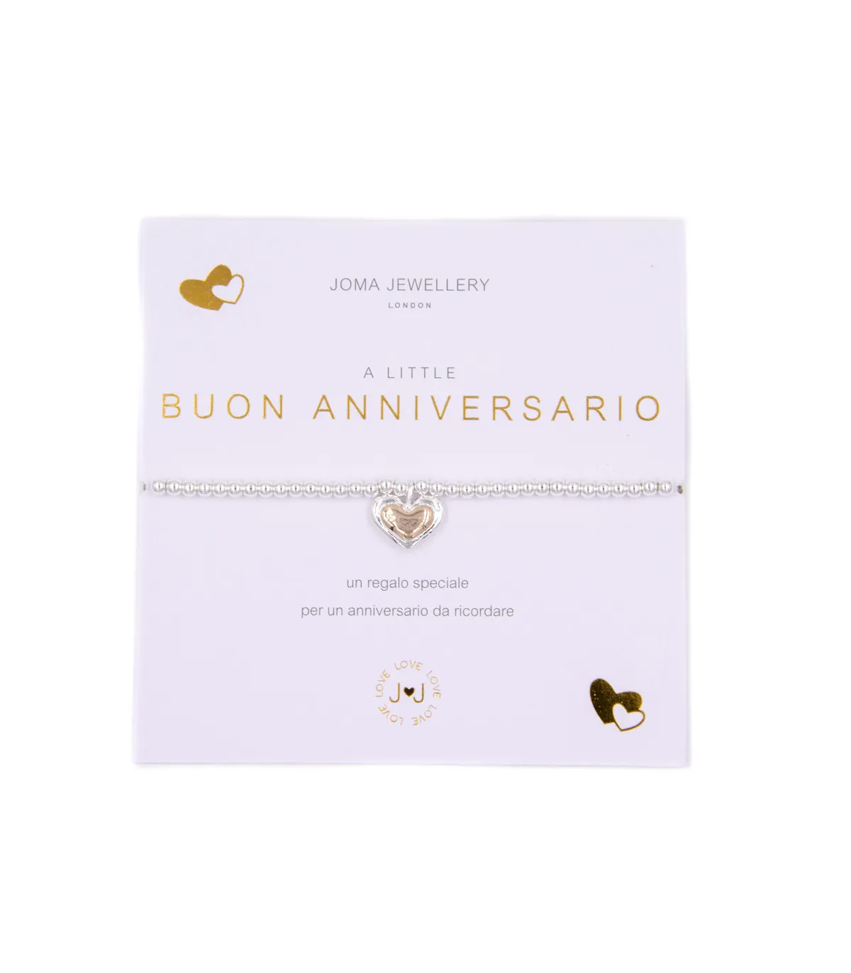 Bracciale elasticizzato Buon Anniversario con cuore