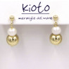 Coppia orecchini in oro giallo con perla e sfera in oro giallo