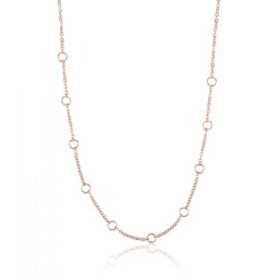 Collana in acciaio rosé con anelli