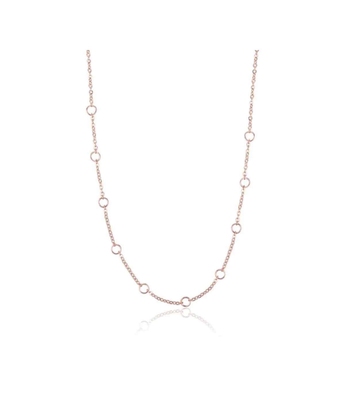 Collana in acciaio rosé con anelli