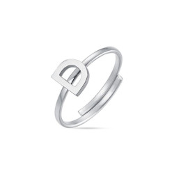 Anello in acciaio con lettera D