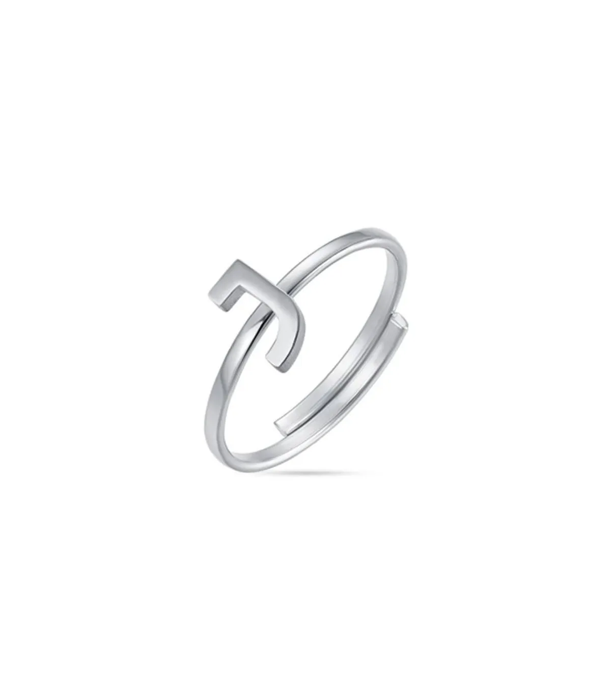 Anello in acciaio con lettera J