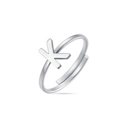 Anello in acciaio con lettera K