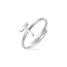 Anello in acciaio con lettera T