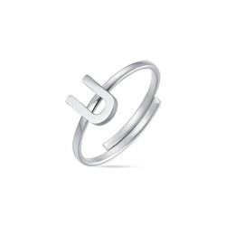 Anello in acciaio con lettera U
