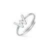 Anello in acciaio con lettera W