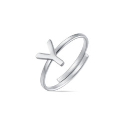 Anello in acciaio con lettera Y