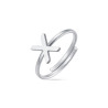 Anello in acciaio con lettera X