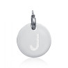 Charm in acciaio con lettera J glitterata