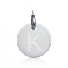 Charm in acciaio con lettera K glitterata