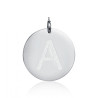 Charm in acciaio da 3,0cm con lettera A glitterata