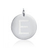 Charm in acciaio da 3,0cm con lettera E glitterata