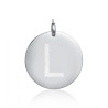 Charm in acciaio da 3,0cm con lettera L glitterata