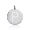 Charm in acciaio da 3,0cm con lettera P glitterata