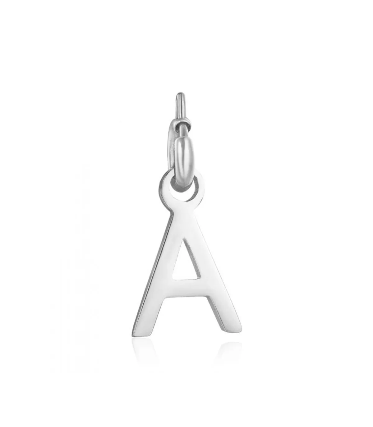 Charm in acciaio lettera A