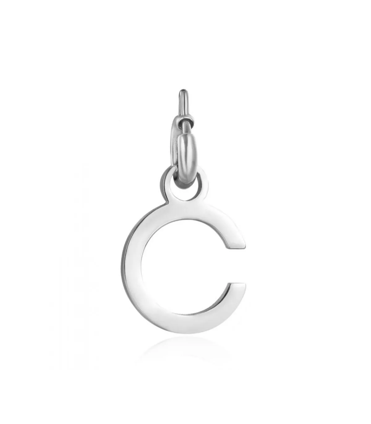 Charm in acciaio lettera C