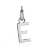 Charm in acciaio lettera E