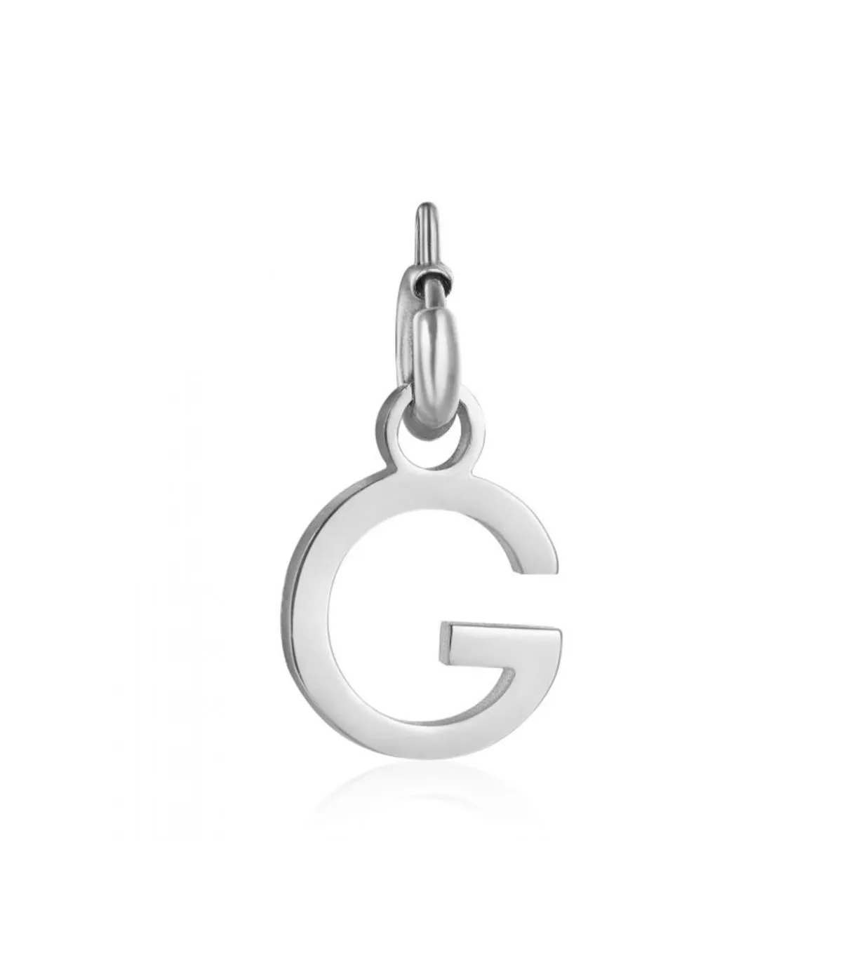 Charm in acciaio lettera G
