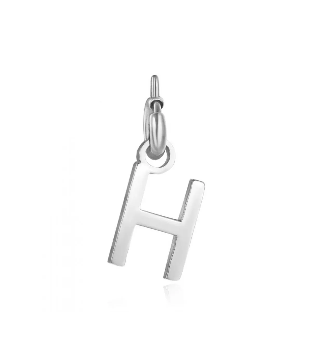 Charm in acciaio lettera H