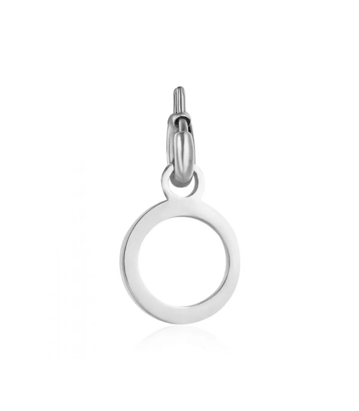 Charm in acciaio lettera O