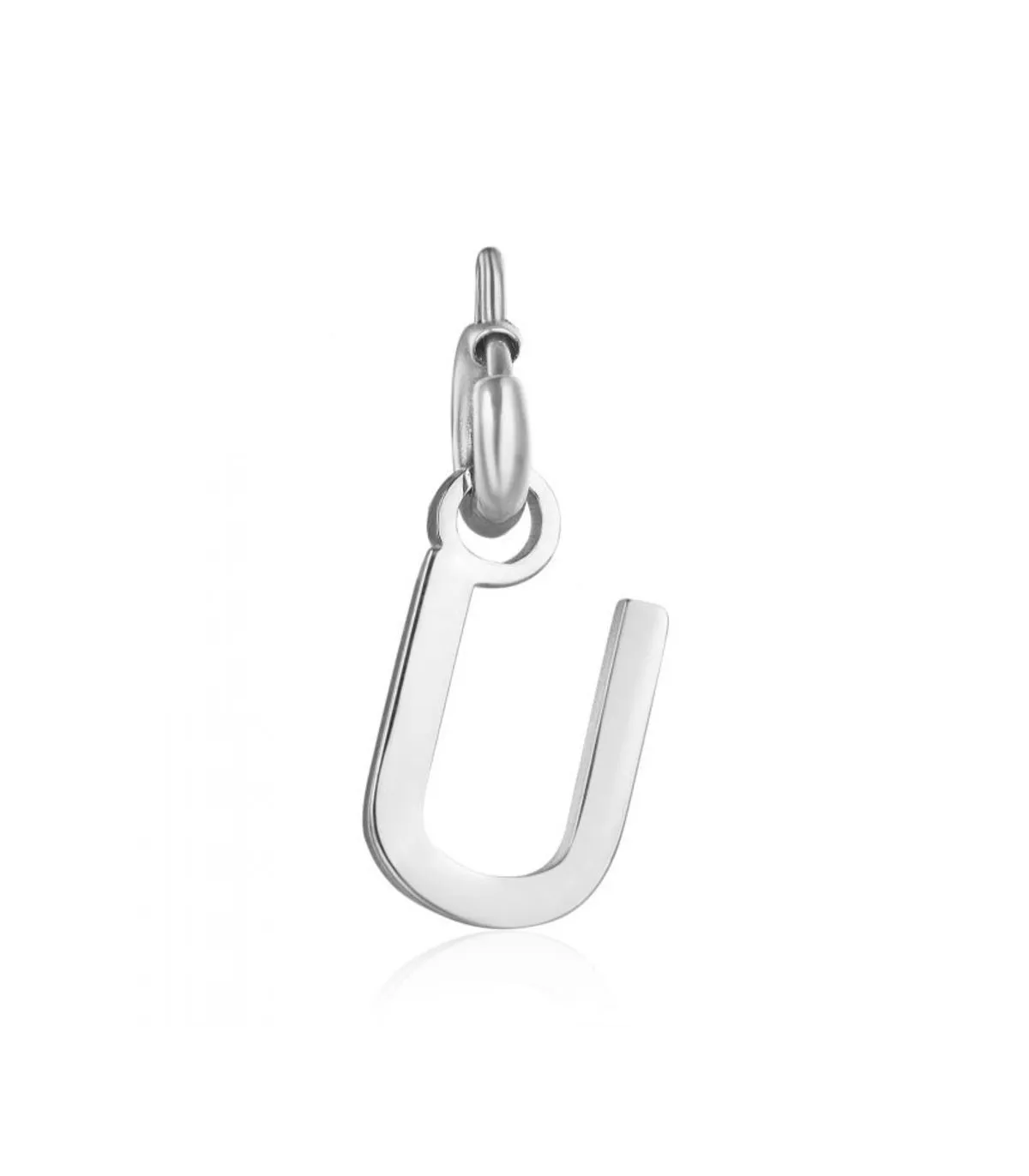 Charm in acciaio lettera U