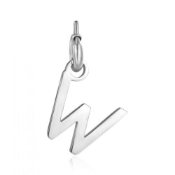 Charm in acciaio lettera W