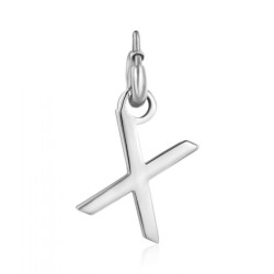 Charm in acciaio lettera X