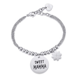 Bracciale in acciaio con scritta "Sweet Mamma"