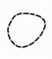 Bracciale elastico con perline nere e argento