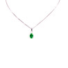 Collana in oro bianco con smeraldo ovale da 0,34ct e brillante da 0,02ct