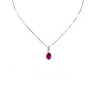 Collana in oro bianco con rubino ovale da 0,52ct e brillante da 0,02ct