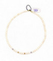 Collana di perle con sfere in oro bianco, oro giallo e oro rosa
