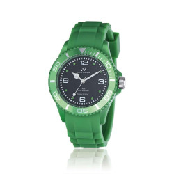 Orologio in silicone verde con quadrante nero e ghiera verde