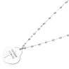 Collana in acciaio con ciondolo a cuore con scritta "Sei tutto per me"
