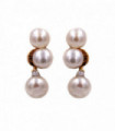 Coppia orecchini in oro rosa con perle e brillanti carati totali 0,06