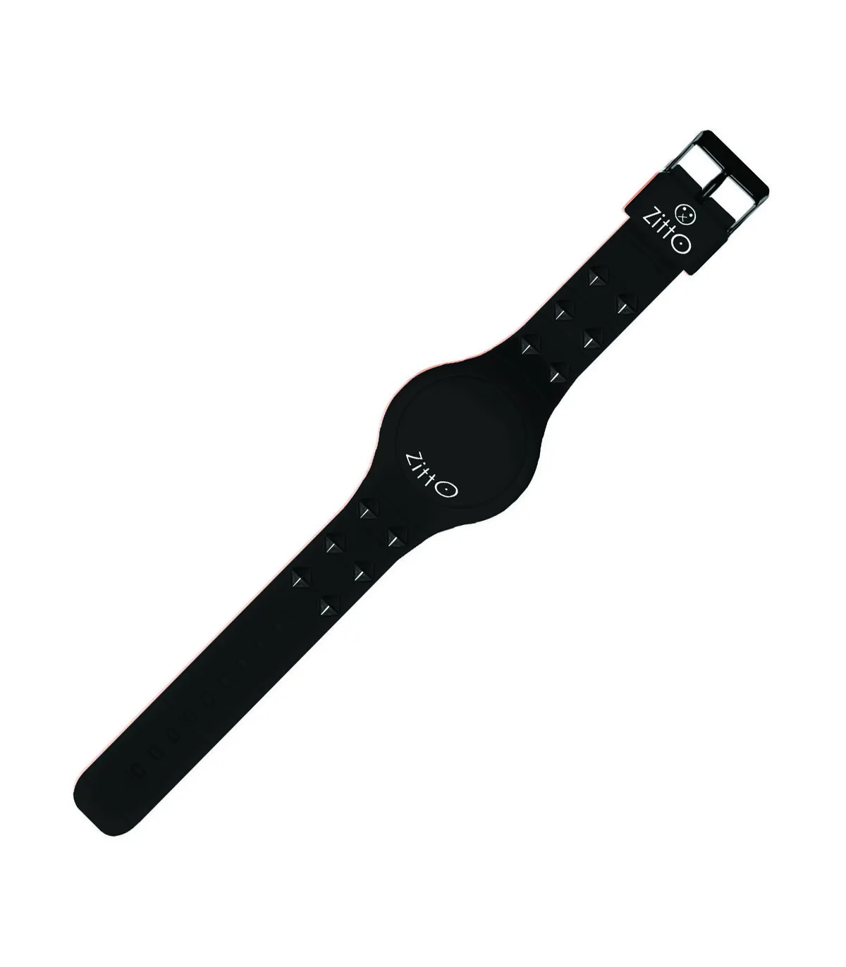 Orologio al quarzo in silicone nero con borchie collezione REBEL