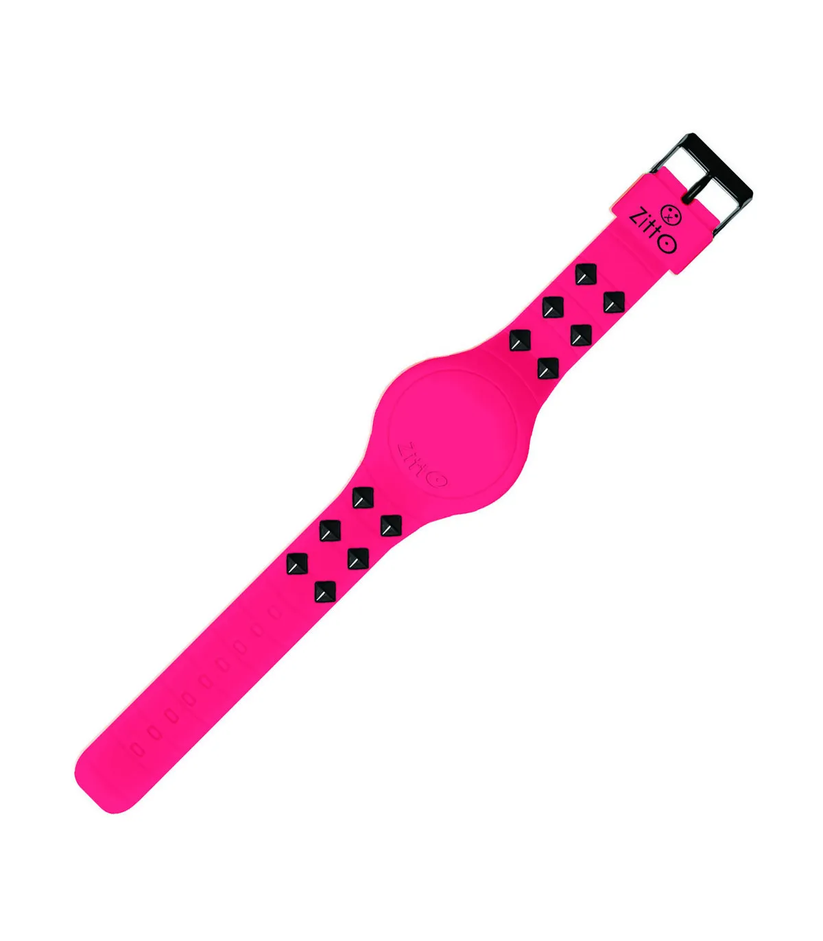 Orologio al quarzo in silicone rosa con borchie collezione REBEL